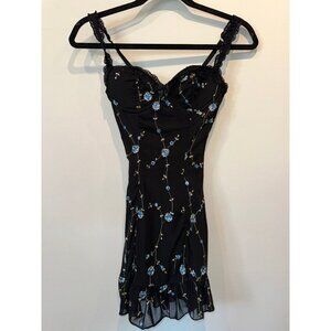 Embroidered slip corset